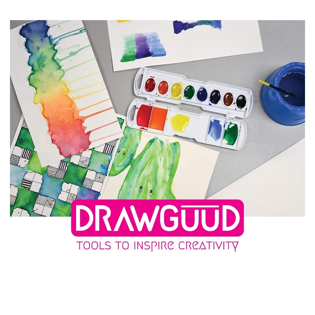 DRAWGUUD Paquete de 2 250 GSM Papel de acuarela 10 hojas POR paquete 10+10 = 20 hojas, blanco