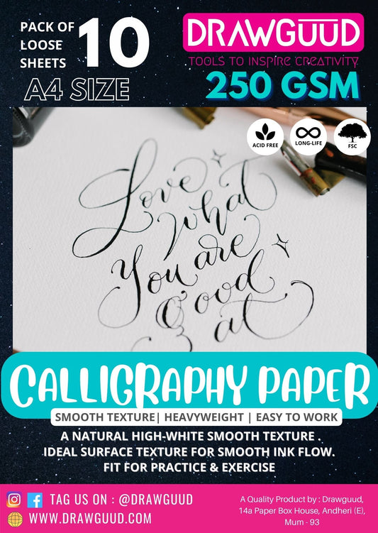 PAPEL DE CALIGRAFÍA DRAWGUUD 200 G/M HOJAS SUELTAS