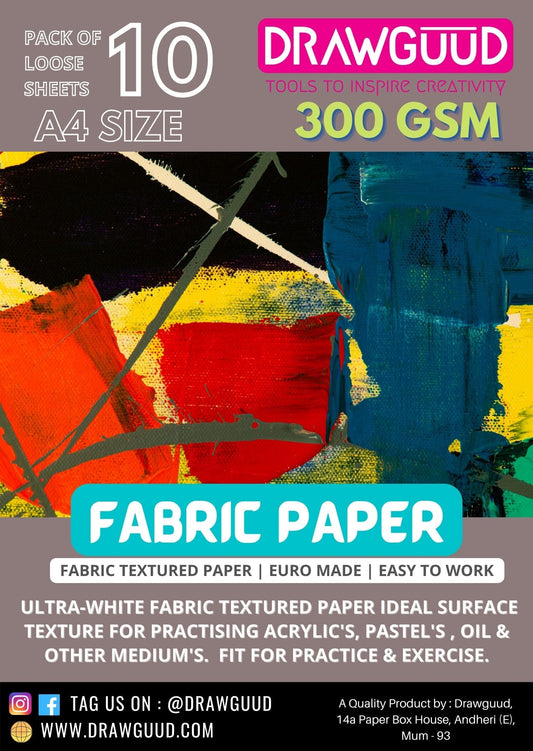 DRAWGUUD FABRIC TEXTURED PAPER 300 GSM LOOSE SHEETS