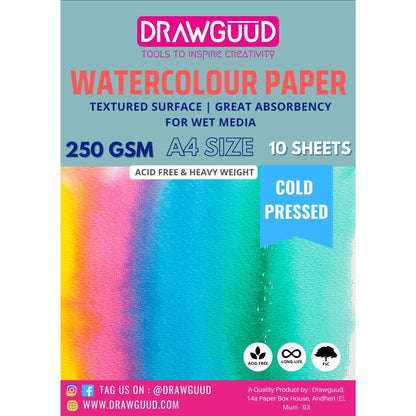 PAPEL ACUARELA DRAWGUD 250 G/M2 PEGAMENTO