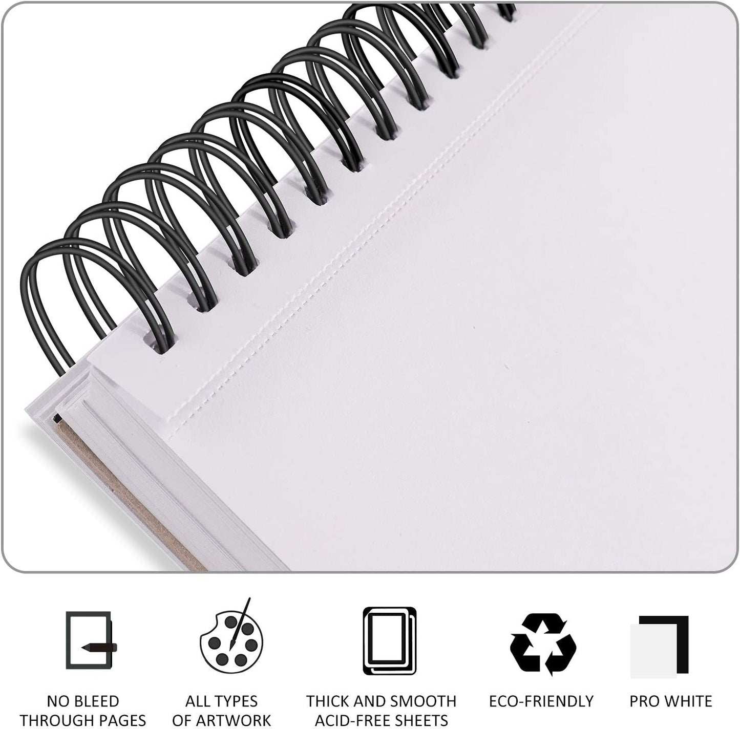 DRAWGUUD ACRYLIC PAPER 300 GSM 12 SHEETS WIRO BOOK | WHITE
