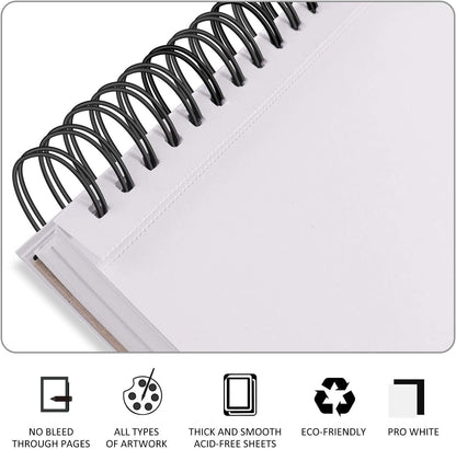 DRAWGUUD ACRYLIC PAPER 300 GSM 12 SHEETS WIRO BOOK | WHITE