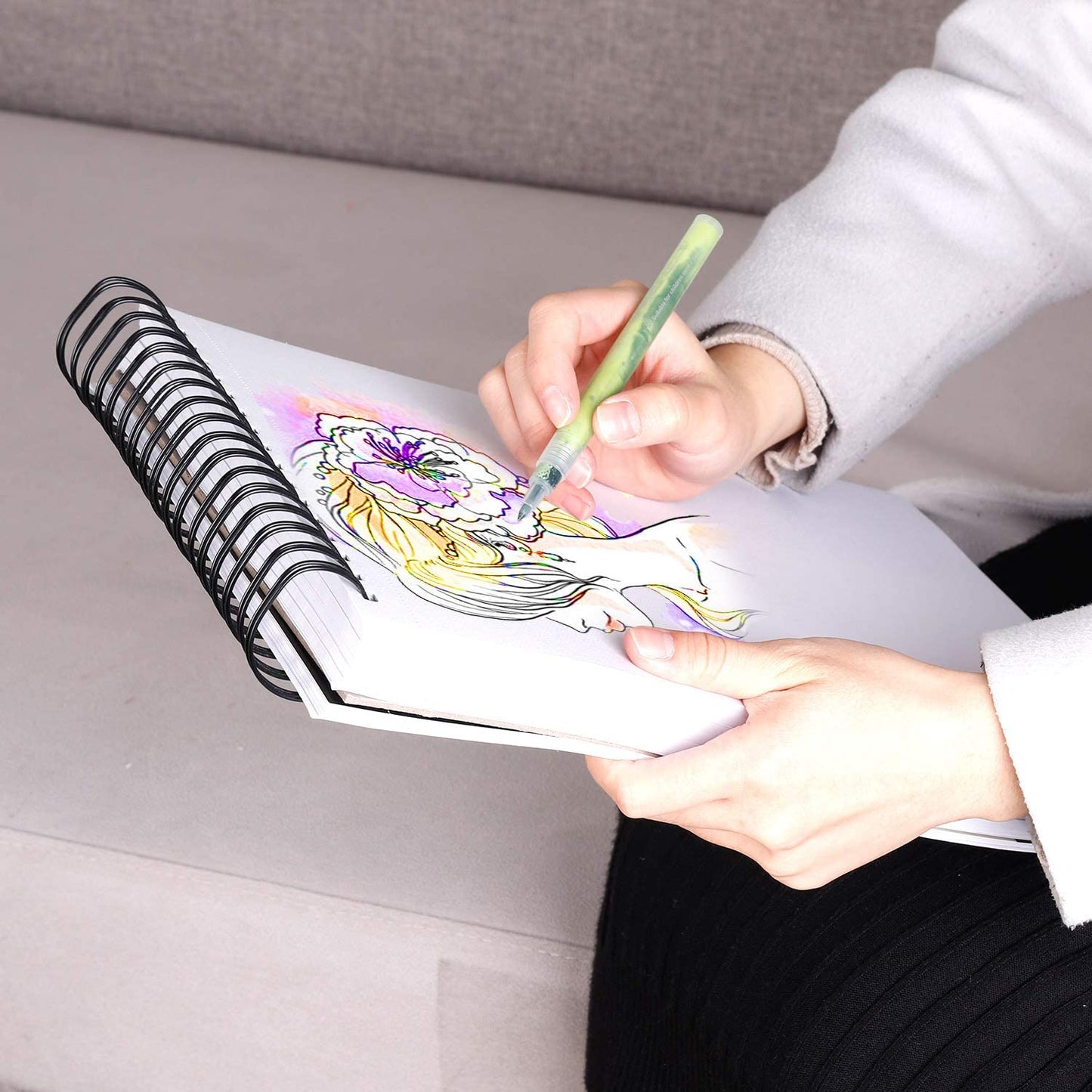 DRAWGUUD ACRYLIC PAPER 300 GSM 12 SHEETS WIRO BOOK | WHITE