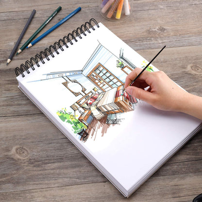 DRAWGUUD WATERCOLOUR PAPER 380 HEAVY TEXTURE GSM WIRO BOOK | WHITE