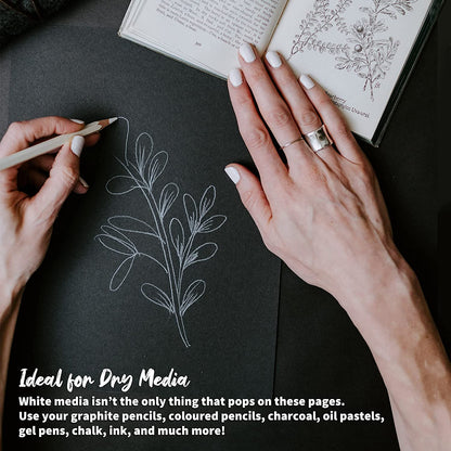DRAWGUUD Pack de 2 PAPEL TEXTURA NEGRO 180 G/M2 PARA PINTAR, HOJAS SUELTAS