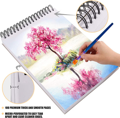 DRAWGUUD ACRYLIC PAPER 300 GSM 12 SHEETS WIRO BOOK | WHITE