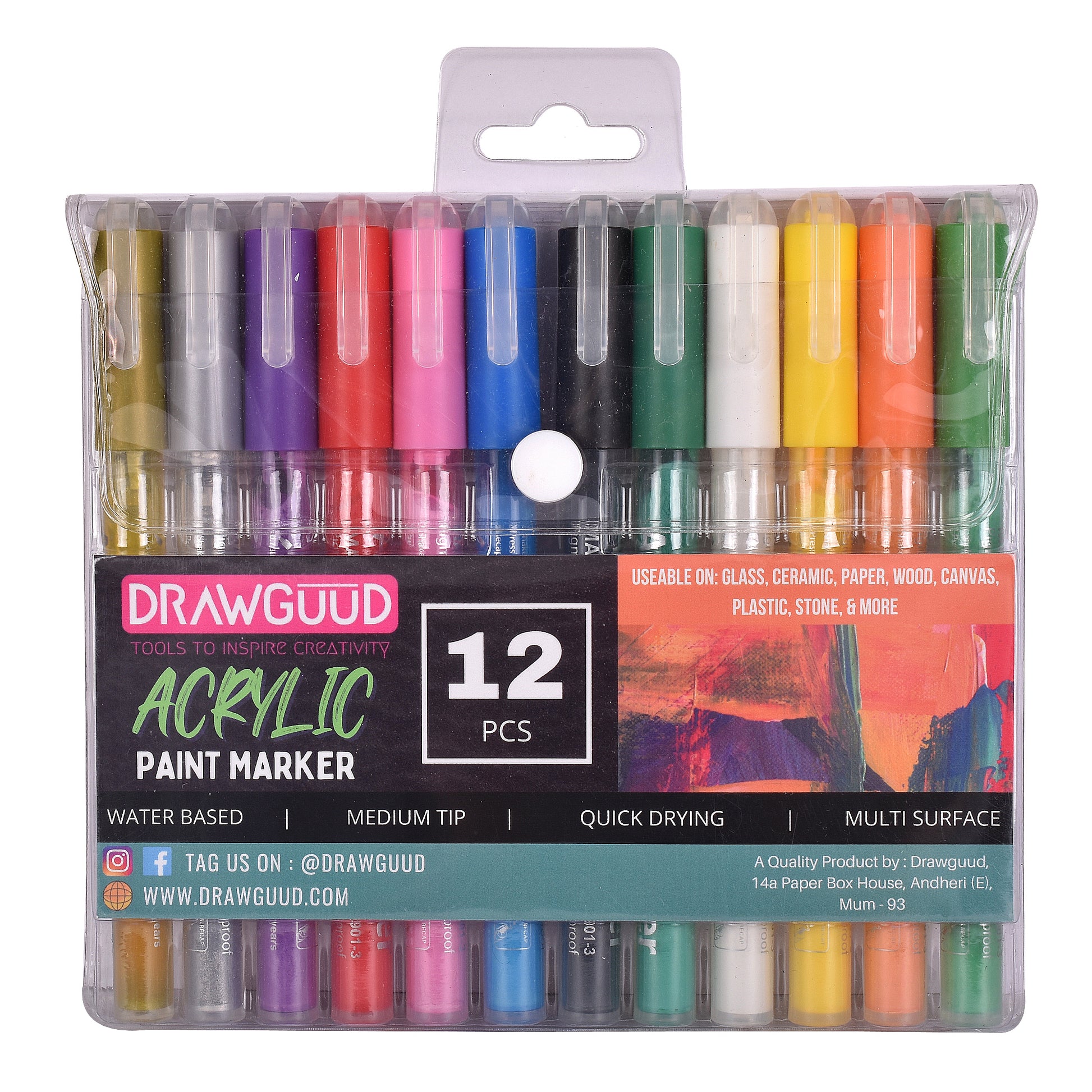 Fineliner 0.7mm Art Paint Markers Acrylic Pens Set Stone Cheap